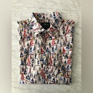 RODD & GUNN Men's Multicolor Sailboat Print Shirt - Made in Italy